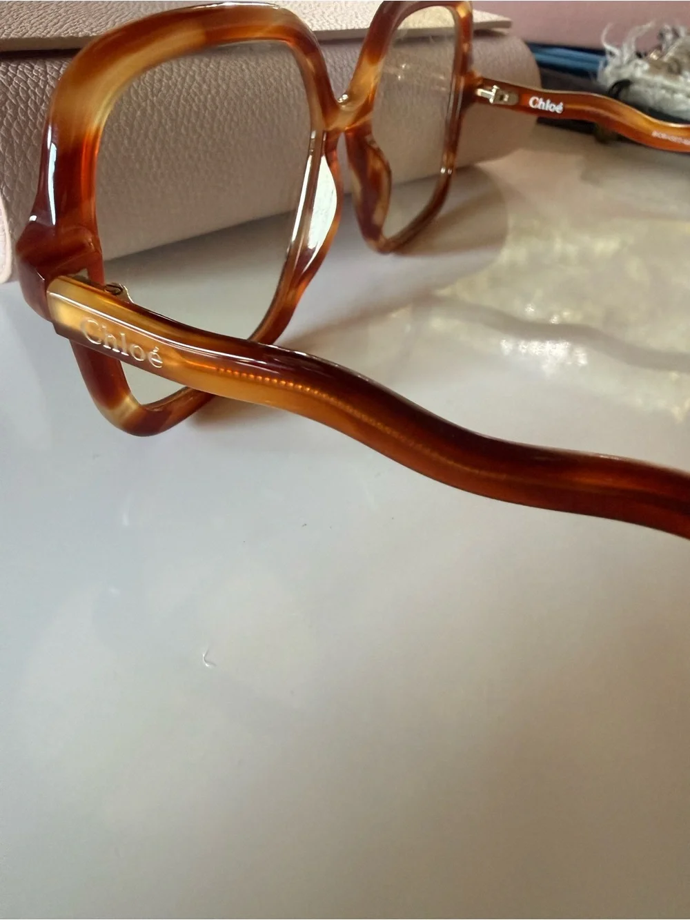 Chloé Amber Tortoiseshell Square Sunglasses